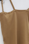 BASERANGE Ribbed Cotton Needle Tank Top TONI and TOTV Collection Made in Portugal BAS-TONI-RB-AU24-FCZ Emerald Brown